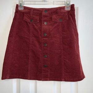 Mossimo Burgundy Corded Skirt